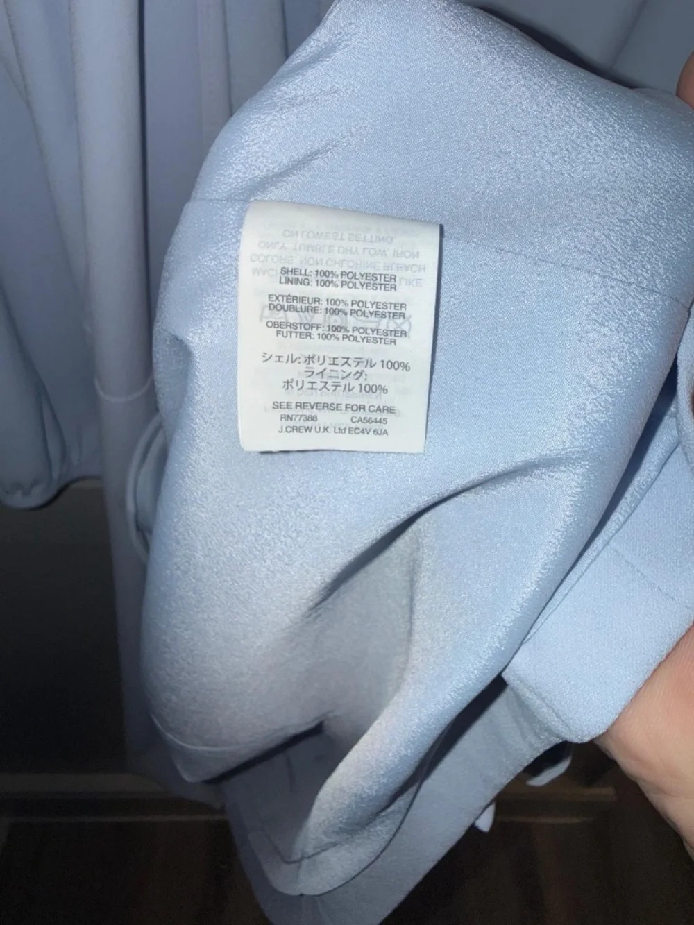J. Crew Wrap Dress in 365 Crepe Pale Light Blue  H6292 - LIGHT BLUE - SIZE 4